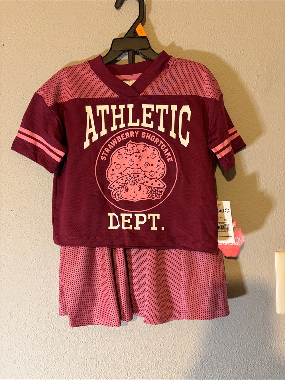 Athletic Dept. Girls' Maroon & Pink Strawberry Shortcake Sport Top